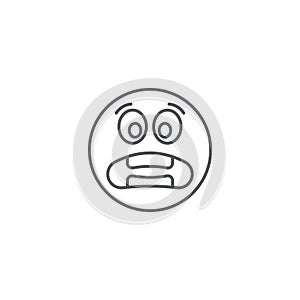 Worried Face emoticon vector icon symbol isolated on white background