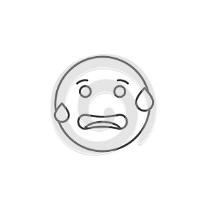 Worried Face emoticon vector icon symbol isolated on white background