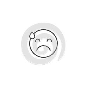 Worried Face emoticon vector icon symbol isolated on white background