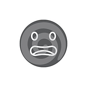 Worried Face emoticon vector icon symbol isolated on white background