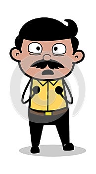 Worried - Indian Cartoon Man Father Vector Illustration