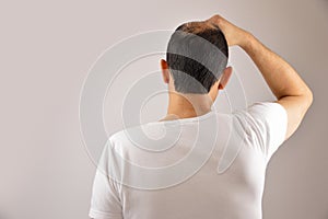 Worried man with hair loss