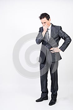 Worried man in suit