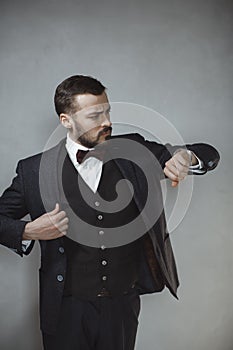 Worried Man with Watch.