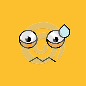 Worried, nervous emoji vector illustration