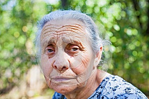 Worried senior woman