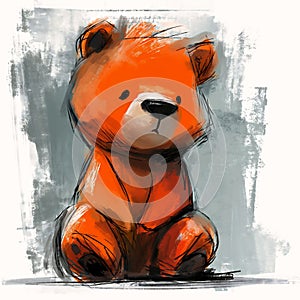 The Worried Teddy: A Colorful Tale of Cuteness and Sadness on a