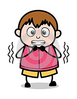 Worried - Teenager Cartoon Fat Boy Vector Illustration