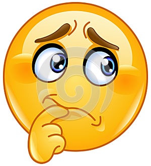 Worried Thinking Emoticon
