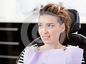 Worried woman patient waiting to be checked up at