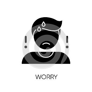 Worry black glyph icon