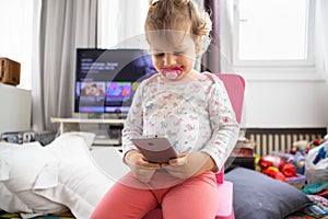 Worry over kidsÃ¢â‚¬â„¢ excessive smartphone. Digital addicton