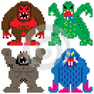 Worse nightmare terrifying monsters pixel art