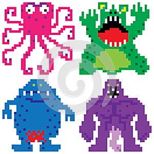 Worse nightmare terrifying monsters pixel art