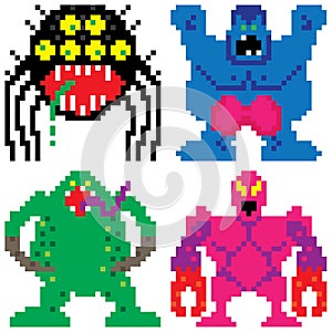 Worse nightmare terrifying monsters pixel art