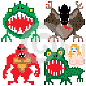 Worse terror horror monster eight bit pixel art