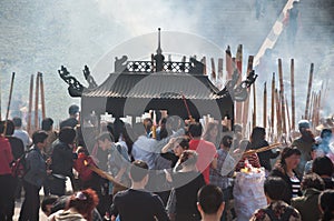 The worship of a Buddism godness Guanyin