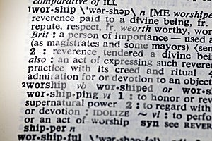 Worship honor power devotion definition divine belief photo