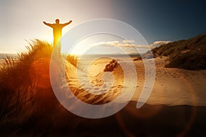 Worship and praise on a beach photo