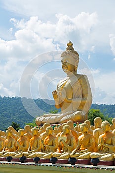 Worship and respect buddhism religion with the most beautiful la