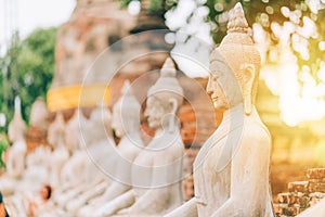 Worship of Thailand,Buddha statue,History of Thailand,Buddha statue Temple of Ayutthaya photo