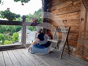 Worshiper at Rohia Monastery, Romania