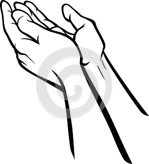 Worshipping Hand Outline