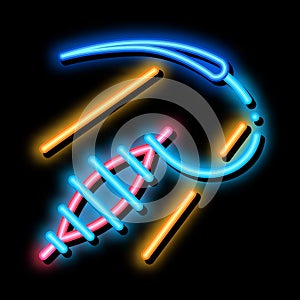 wound closure neon glow icon illustration