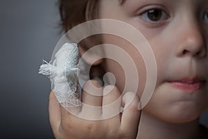 Wound, focus on finger