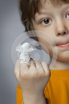 Wound, focus on finger