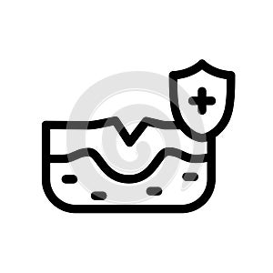 Wound heal healthcare epidermis skin dermatology single isolated icon with outline style