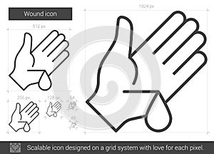 Wound line icon.