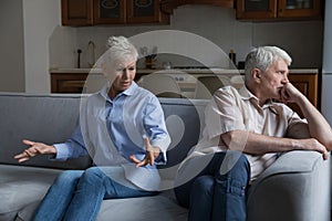 Wound up older wife expresses her displeasure to annoyed husband