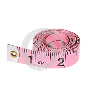 Wound up Pink Measuring Tape Roll