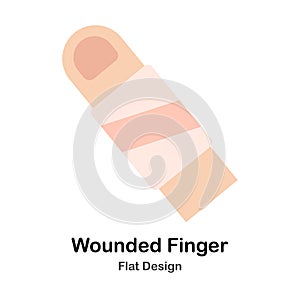 Wounded Finger Flat Illustration