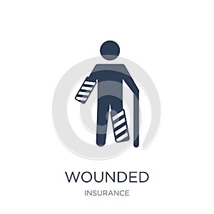 Wounded icon. Trendy flat vector Wounded icon on white background from Insurance collection