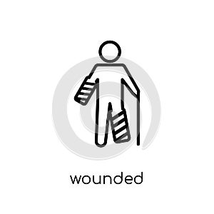 Wounded icon. Trendy modern flat linear vector Wounded icon on w