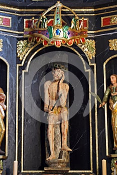 Wounded Jesus, the chapel of St George at the Lake in Klanjecko Jezero, Croatia