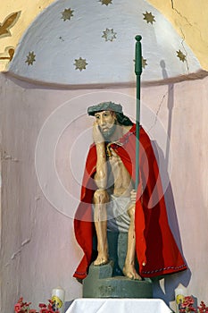 Wounded Jesus Statue at Holy Three Kings Church in Velika Erpenja, Croatia