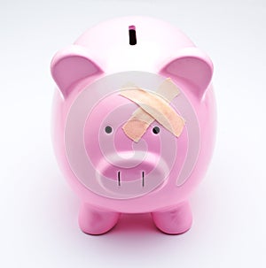 Wounded piggy bank