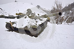 Wounded Russian tank