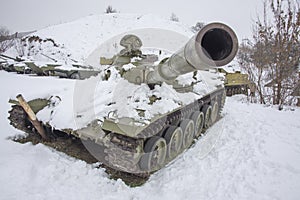 Wounded Russian tank