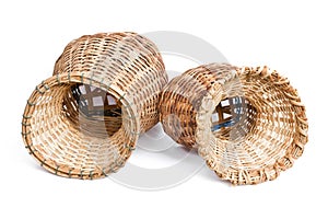 Woven bamboo container.