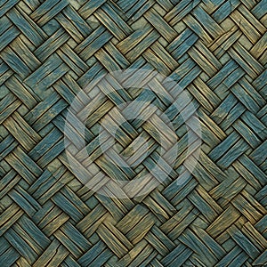 Woven Basket Background With Blue And Brown Colors