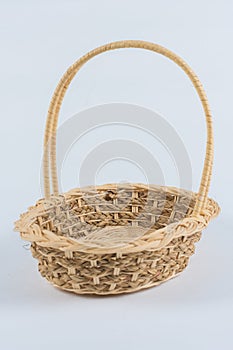 Woven basket isolated on a white background with clipping path.