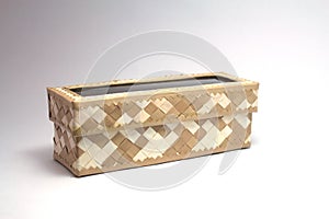 Woven cream and brown box