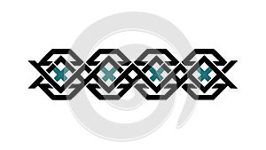 Woven Geometric Pattern Border, Intricate Design Element, vector design Generative AI