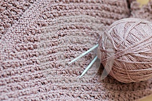 Woven handicraft knit sweater detail