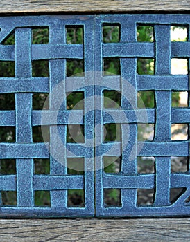 Woven Metal Mesh Grid Pattern