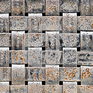 Woven metal pattern.